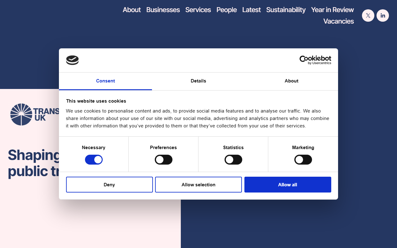 Abellio London website screenshot showing their bus services and timetable information