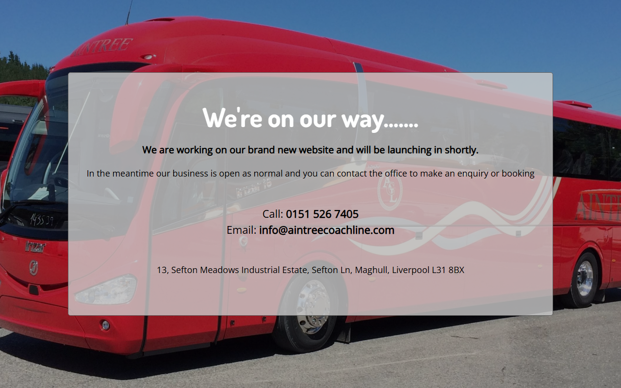 Aintree Coaches website screenshot showing their bus services and timetable information