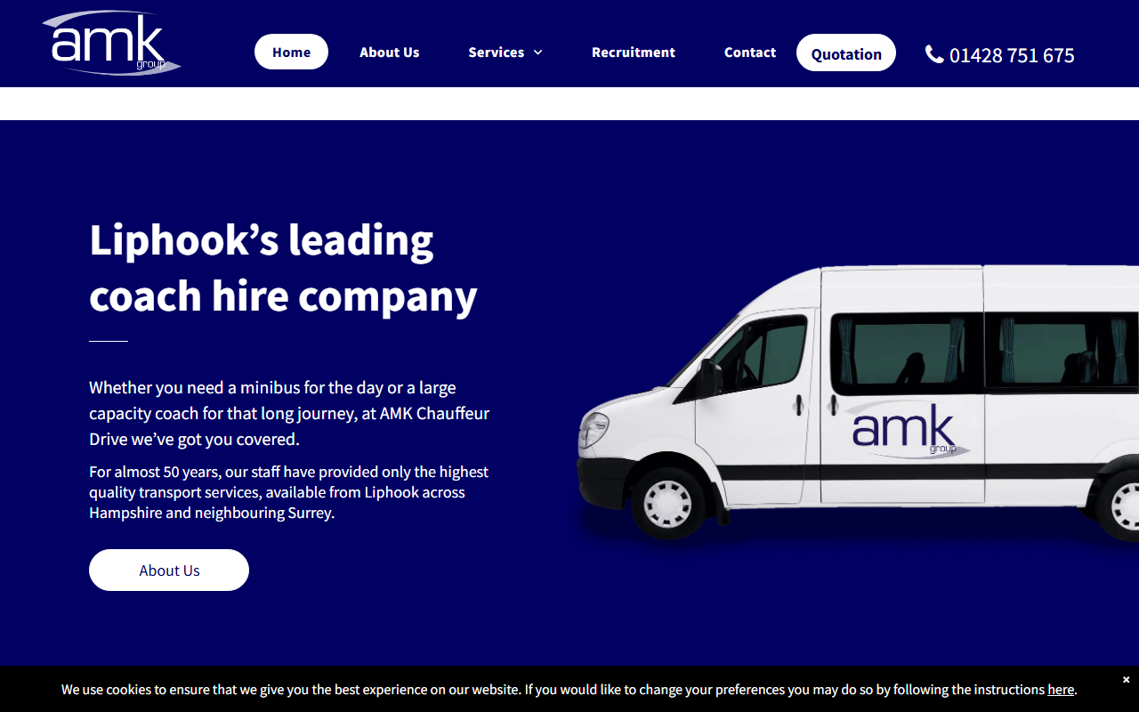 AMK website screenshot showing their bus services and timetable information