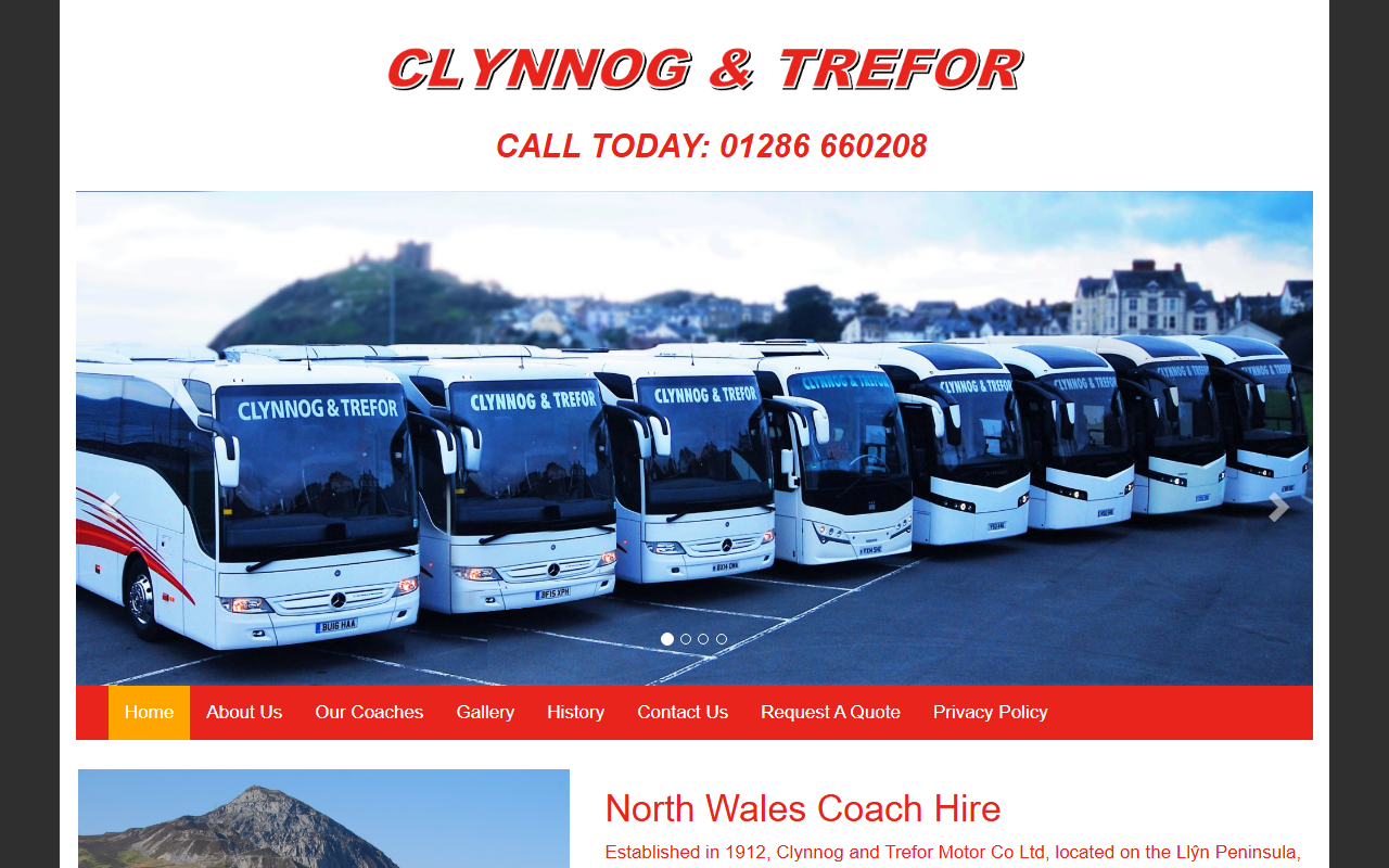 Berwyn Coaches website screenshot showing their bus services and timetable information