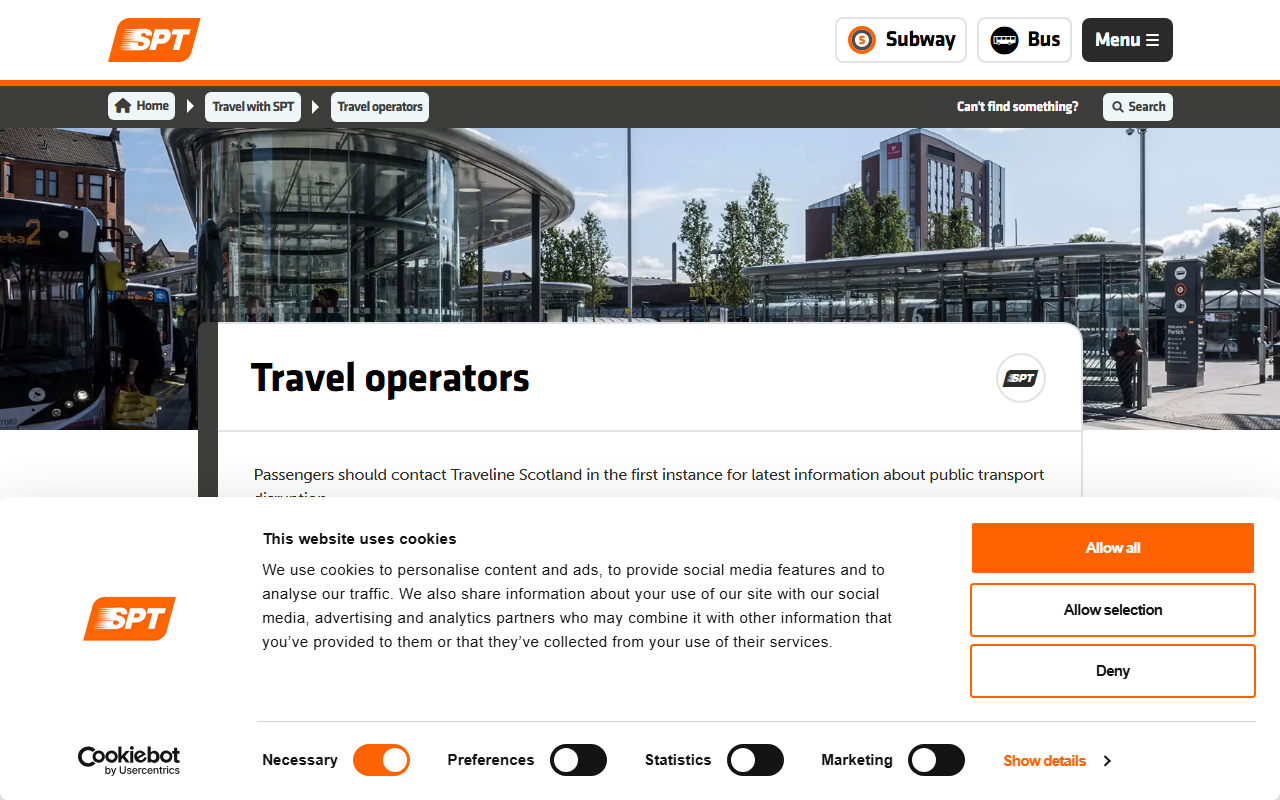 Canavan Travel website screenshot showing their bus services and timetable information