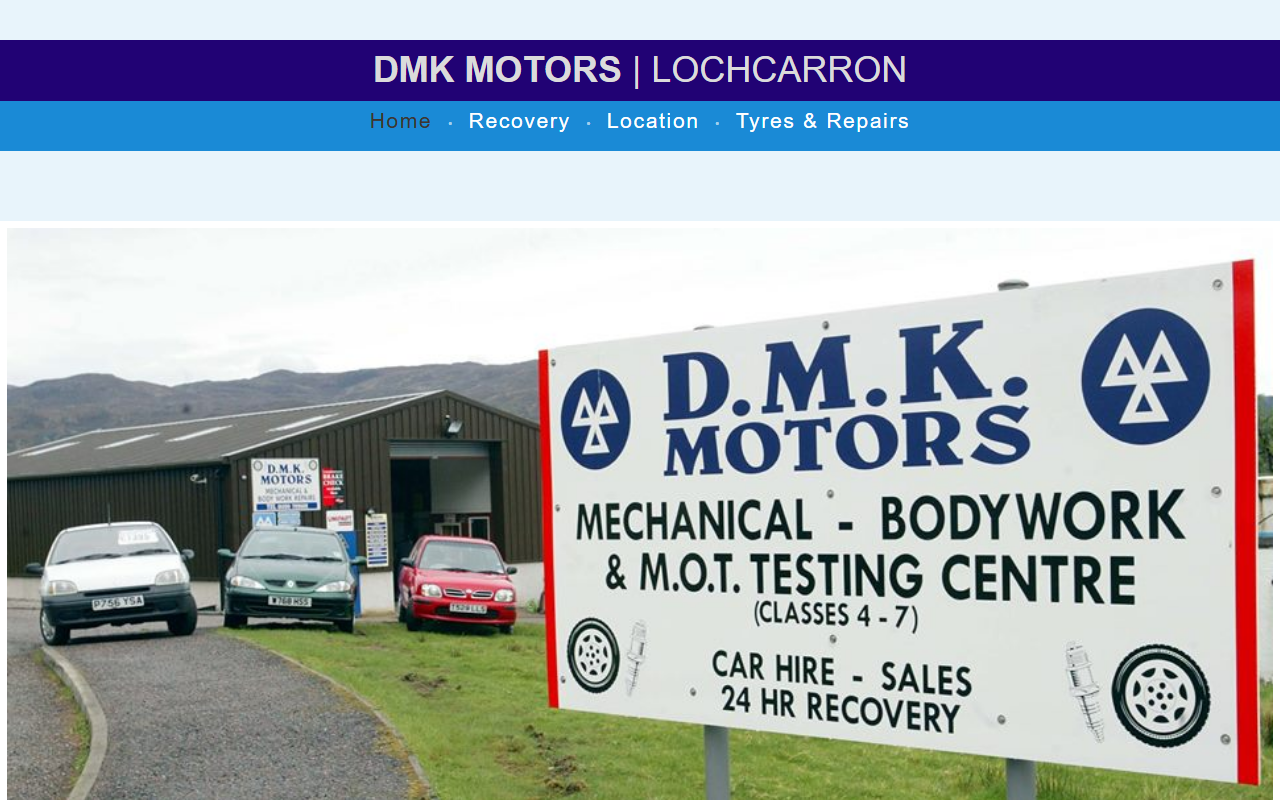 DMK Motors website screenshot showing their bus services and timetable information