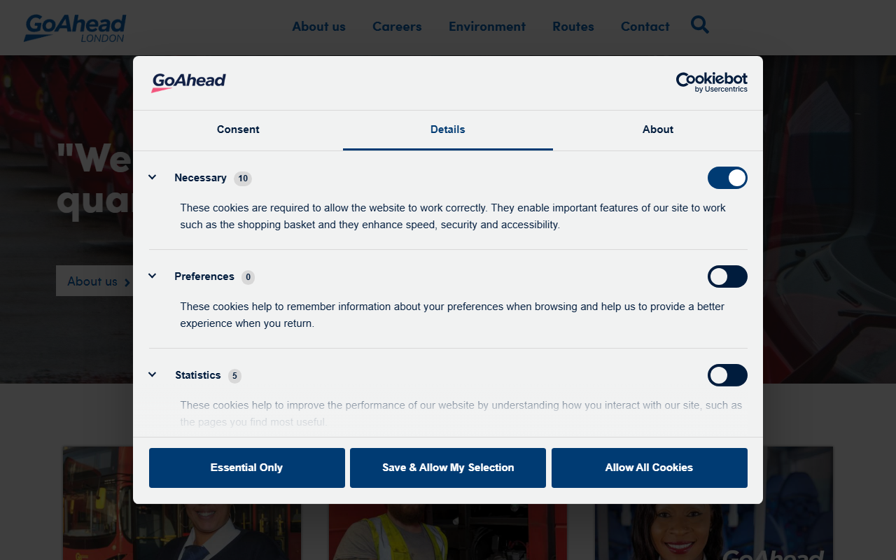 DOCKLANDS BUSES LIMITED website screenshot showing their bus services and timetable information