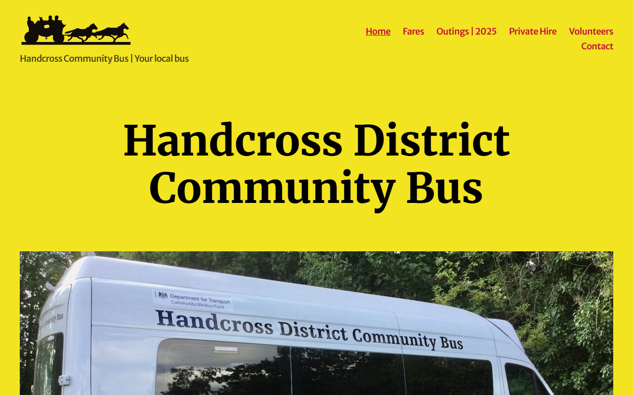 Handcross District Commu website screenshot showing their bus services and timetable information