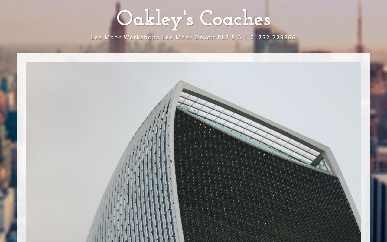 Oakleys Coaches website screenshot showing their bus services and timetable information