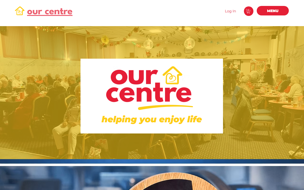 Our Centre website screenshot showing their bus services and timetable information