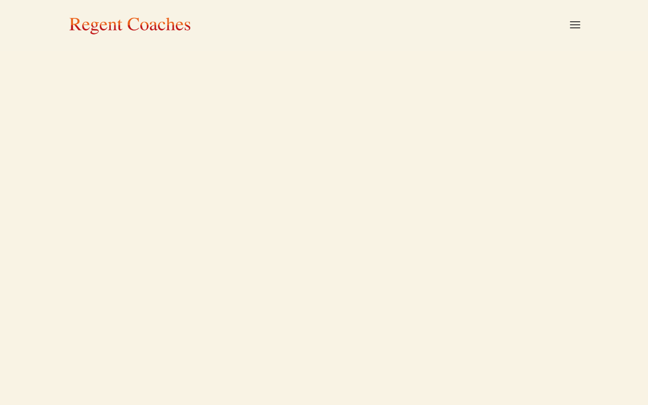 Regent Coaches website screenshot showing their bus services and timetable information