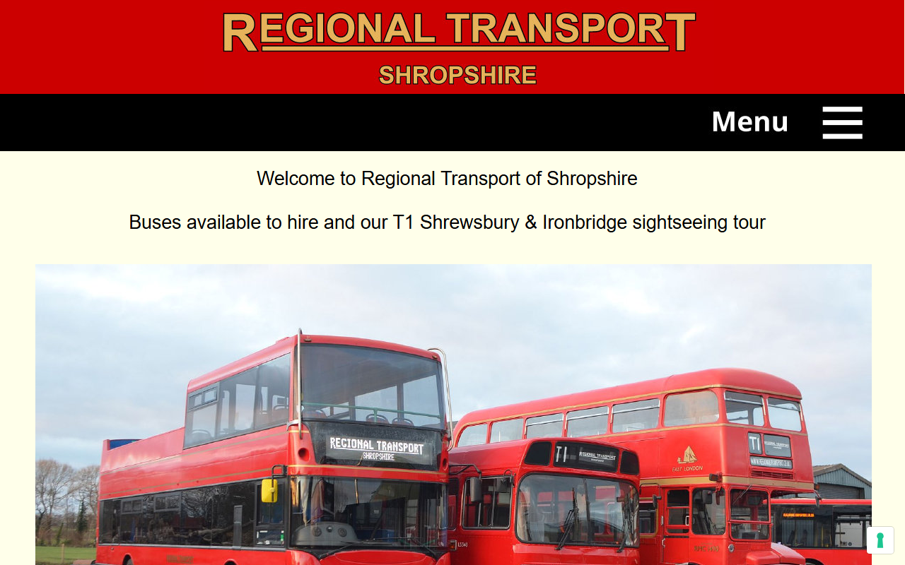Regional Transport Ltd website screenshot showing their bus services and timetable information