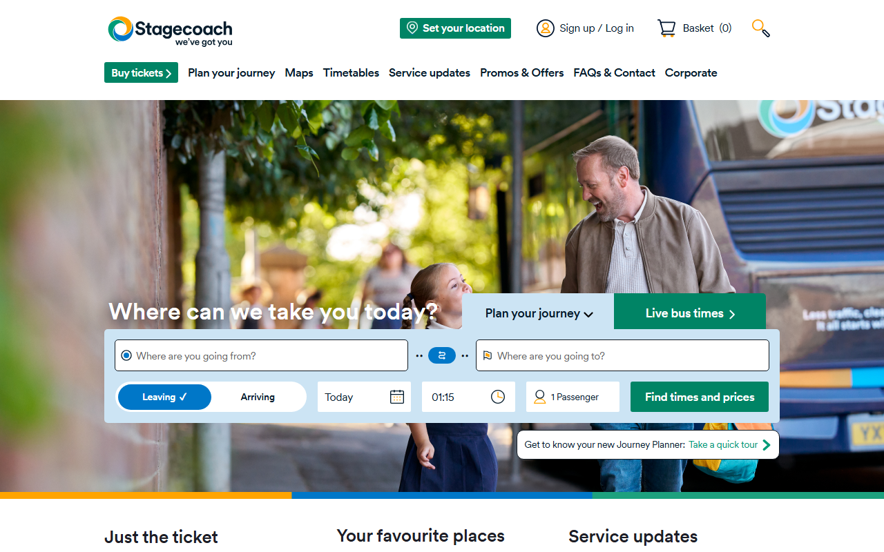 Sheffield Community Transport website screenshot showing their bus services and timetable information