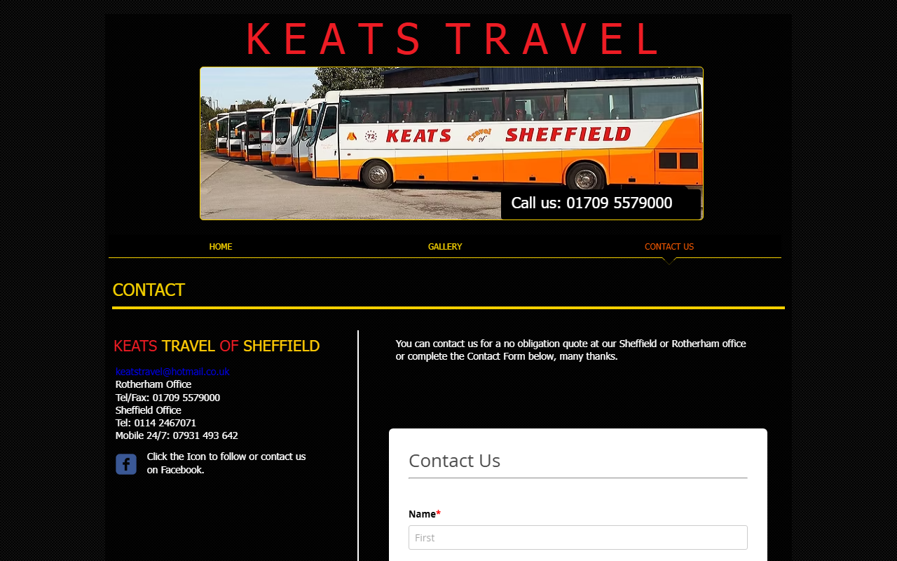 Steve Keats of Sheffield website screenshot showing their bus services and timetable information