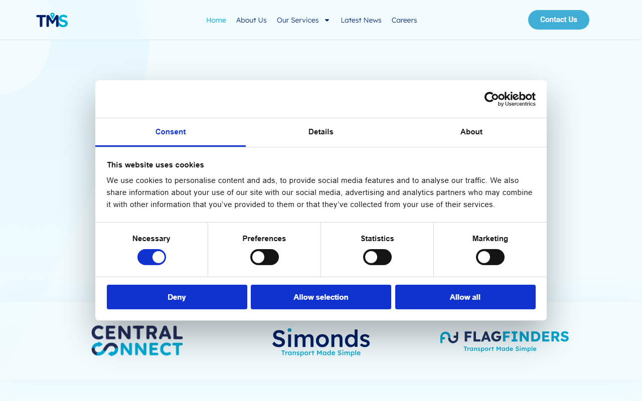 Transport Made Simple website screenshot showing their bus services and timetable information