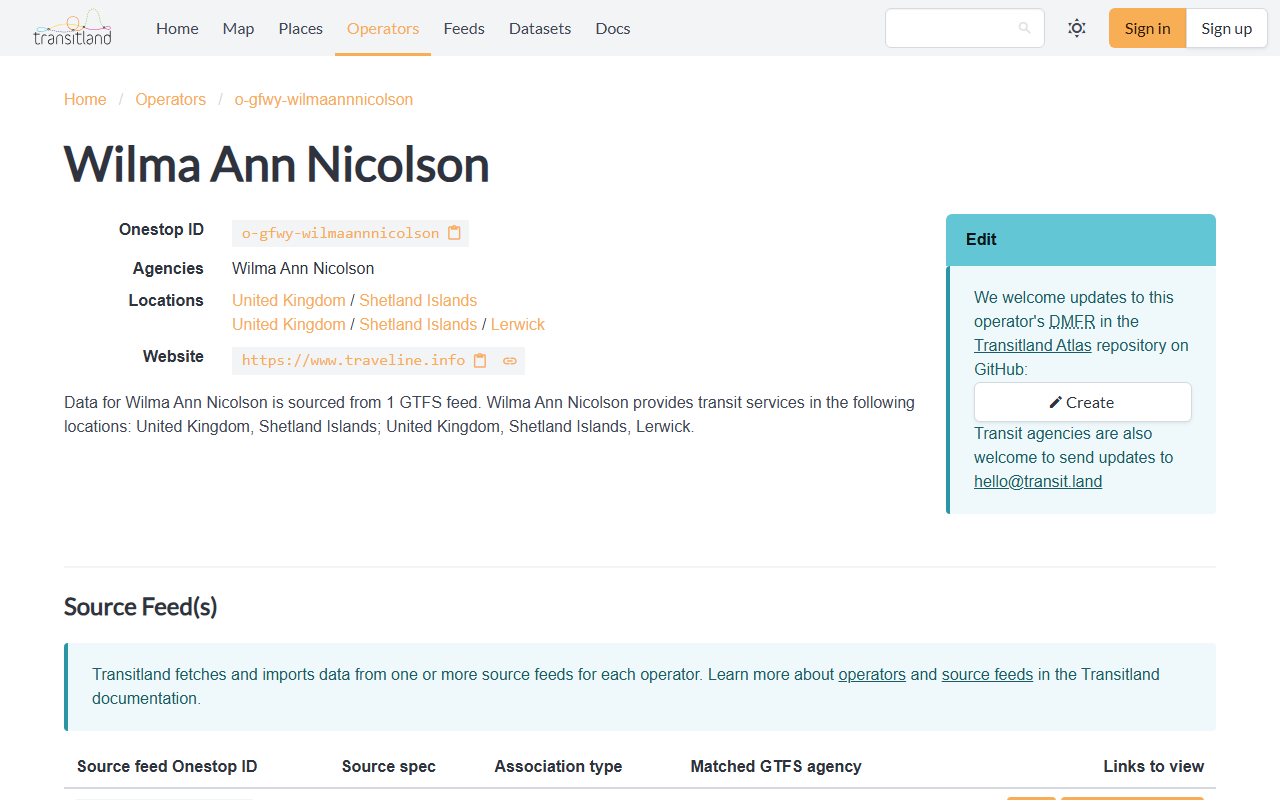 Wilma Ann Nicolson website screenshot showing their bus services and timetable information