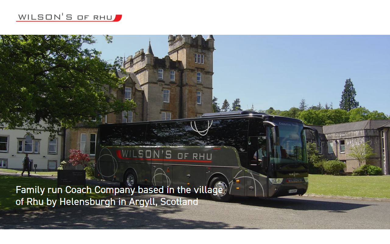 Wilsons of Rhu website screenshot showing their bus services and timetable information